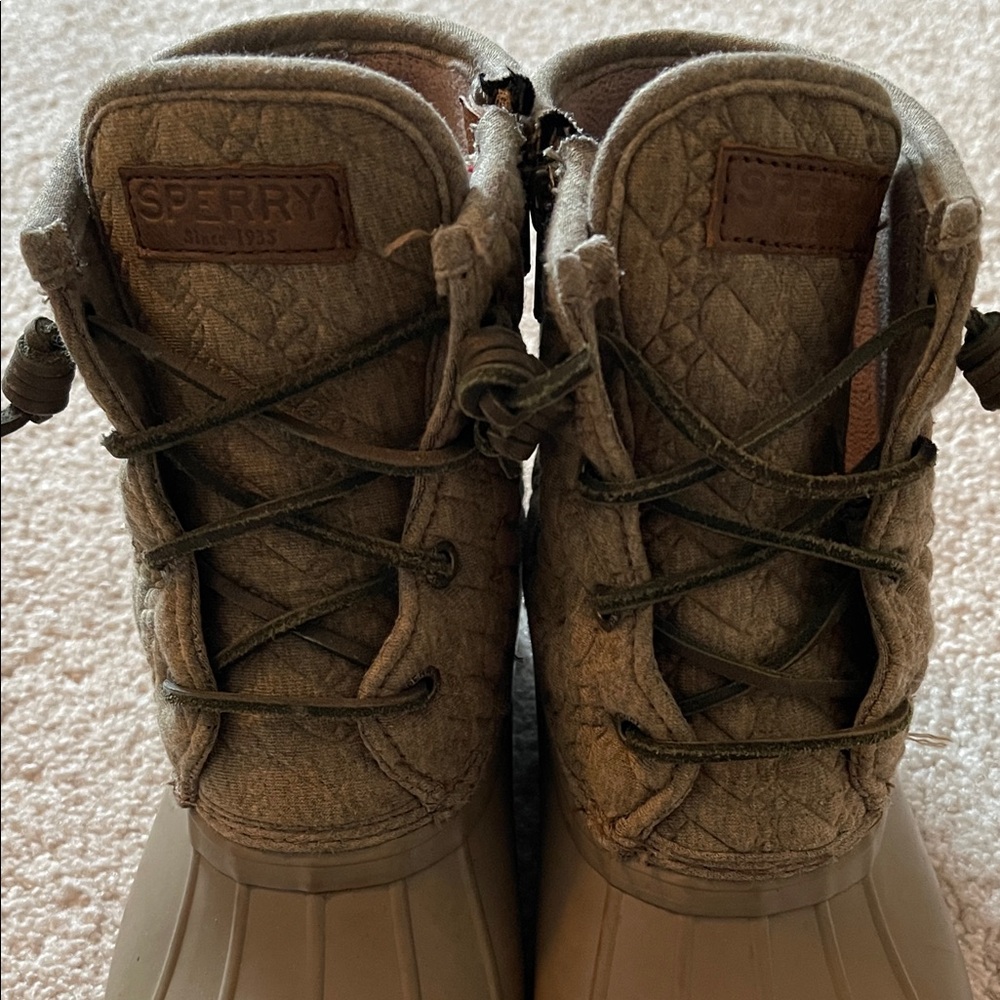 Sperry Khaki Quilted Duck Boots - Picture 4 of 4